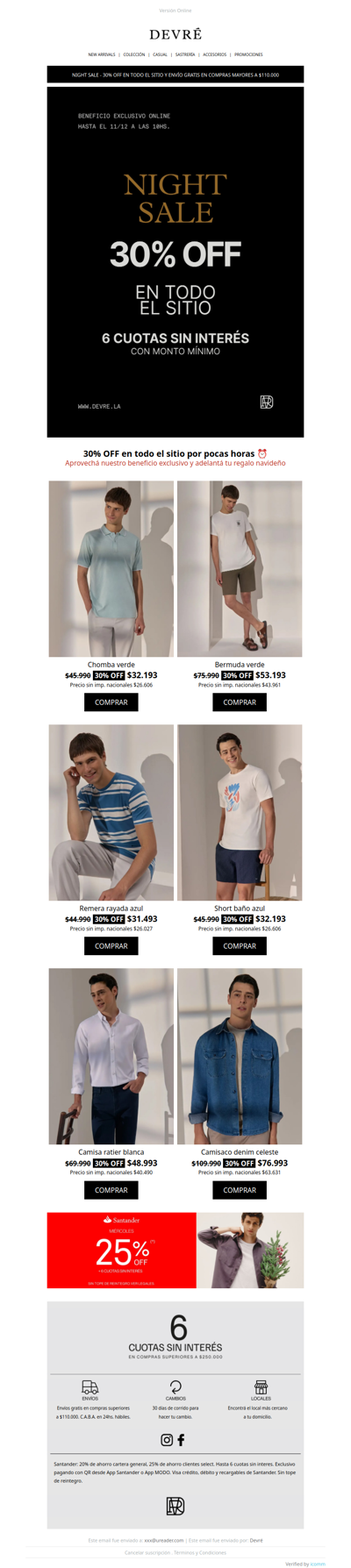 AHORA |🌙NIGHT SALE - 30% OFF en TODO el sitio + 6 cuotas sin interés 💳