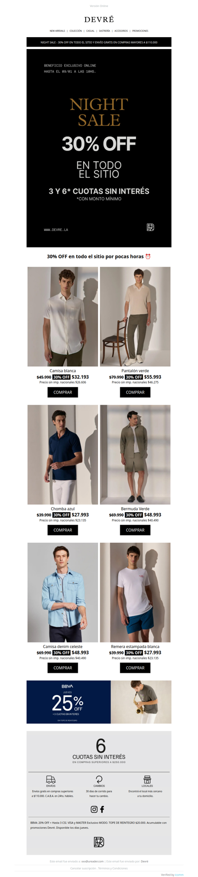 AHORA |🌙NIGHT SALE - 30% OFF en TODO el sitio + 6 cuotas sin interés 💳