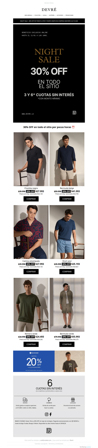 AHORA | ⏰ NIGHT SALE - 30% OFF en TODO el sitio por tiempo limitado