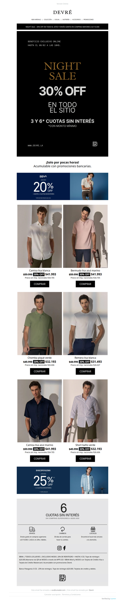 🌙NIGHT SALE - 30% OFF en TODO el sitio + 6 cuotas sin interés 💳