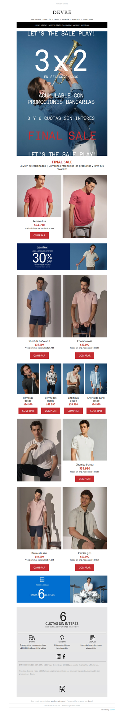📢 DEVRÉ FINAL SALE | Llevá 3 prendas al precio de 2 | ¡Acumulá con bancarias!