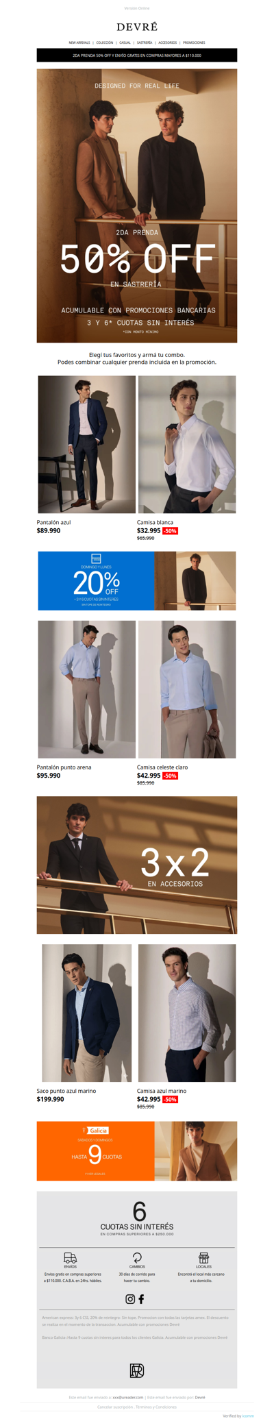 🔥 2da al 50% OFF en sastrería | ¡Combiná tus favoritos!