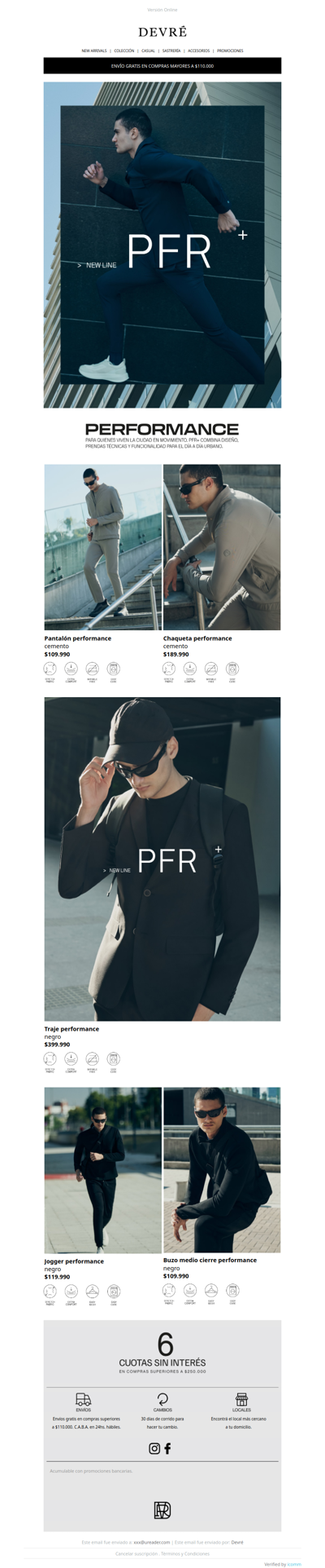 Nueva línea PFR+ _ PERFORMANCE. Diseño inspirado en hombres activos