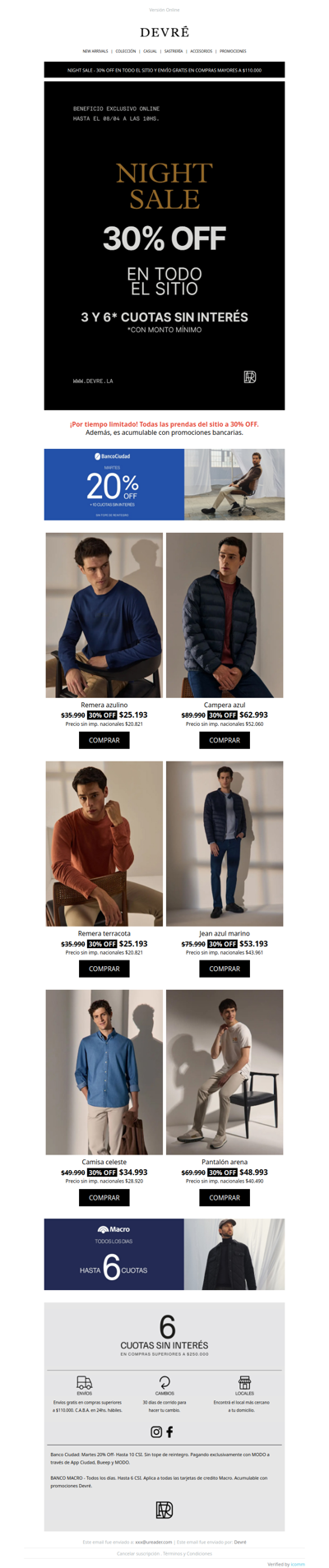 🌙 NIGHT SALE: 30% OFF en TODO el sitio | ¡Camperas desde $62.993! 🔥