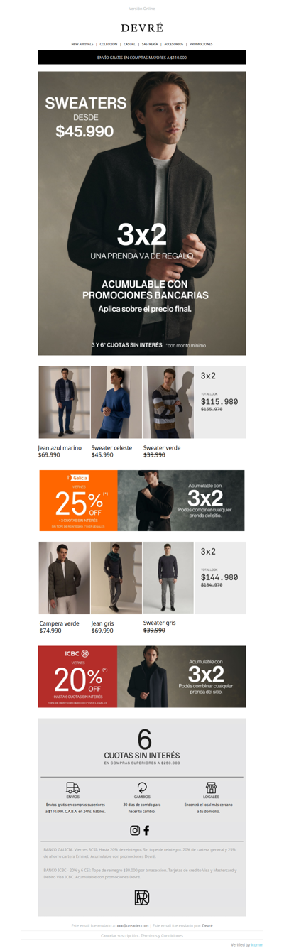 🔥 Sweaters desde $45.990 | ¡Aprovechá 3x2 en todo el sitio!