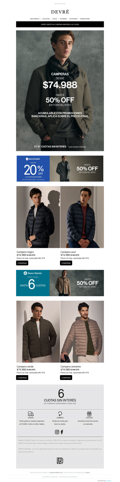 💣 Camperas $74.988 | Hasta 50% OFF en todo el sitio