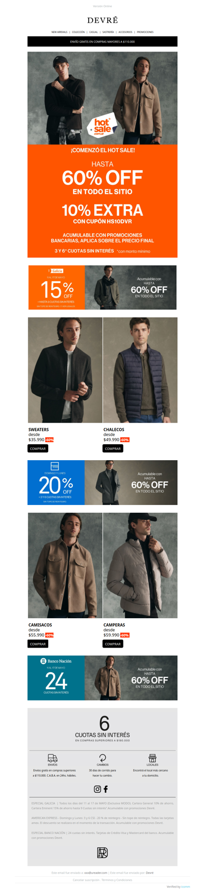 ¡Comenzó el HOT SALE en Devré! Hasta 60% OFF en TODO el sitio + 10% EXTRA con cupón