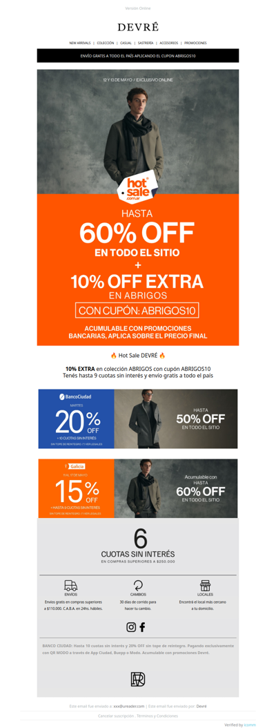 📢 ¡AHORA! Hasta 60% OFF + 10% EXTRA con cupón en abrigos