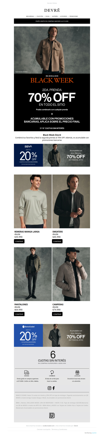 💣 ¡BLACK WEEK! 2da al 70% OFF | Sweaters desde $45.990