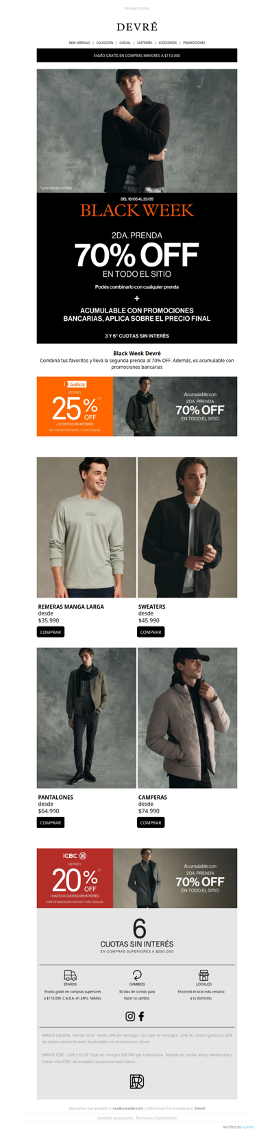 BLACK WEEK | 2da prenda al 70% OFF, sweaters desde $45.990