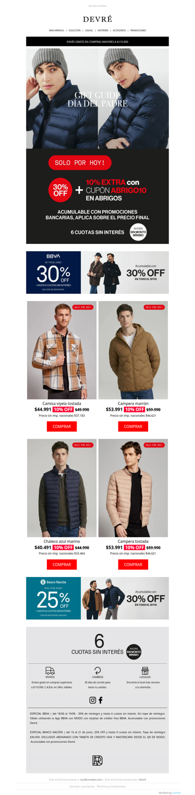 🎁 GUIFT GUIDE día del padre | Cupón 10% EXTRA en abrigos ¡Solo por hoy!