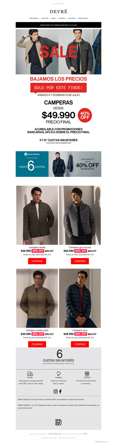 ❄️ ¡SOLO POR ESTE FINDE | CAMPERAS al 40% OFF desde $49.990