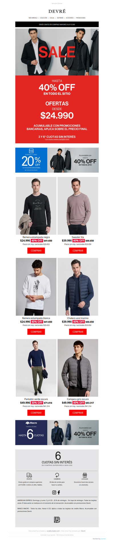 💣 ¡Aprovechá el SALE! | Hasta 40% OFF en todo el sitio