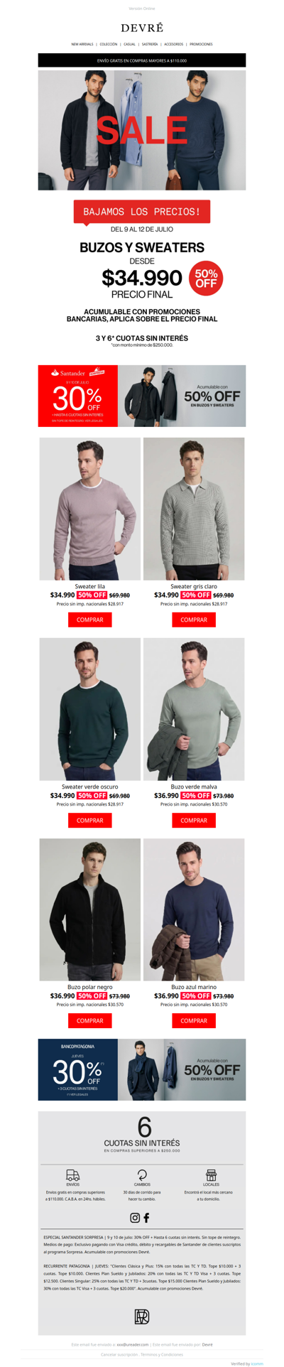 🔥 Del 9 al 12 de julio | 50% OFF en buzos y sweaters desde $34.990