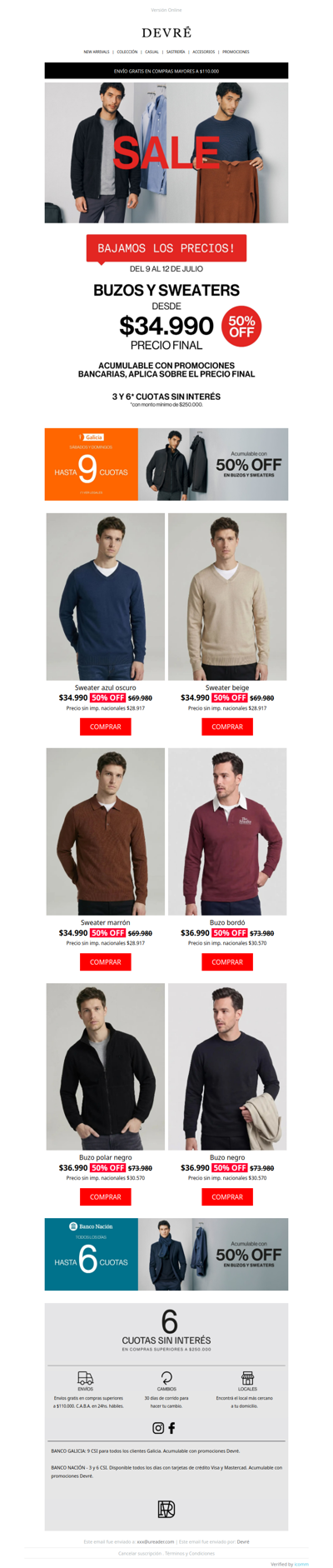 💣 ¡Últimas horas! | 50% OFF en buzos y sweaters desde $34.990
