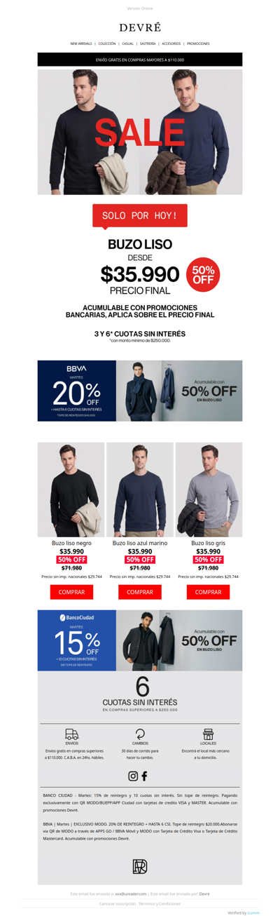 🔥 ¡Solo por hoy! Buzos al 50% OFF | Aprovechá el SALE