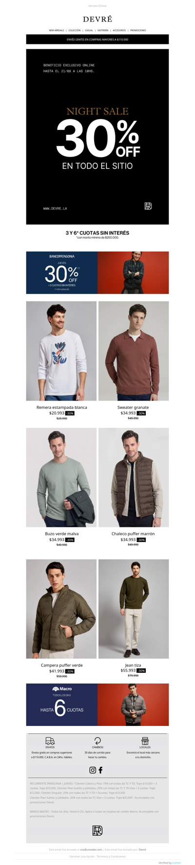 📢 NIGHT SALE | 30% OFF en TODO el sitio
