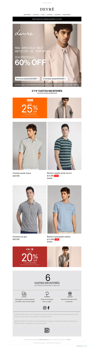Anticipo de temporada SS27 ¡Aprovechá la 2da prenda al 60% OFF!