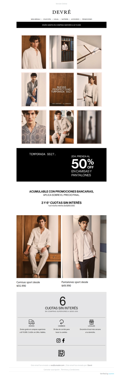 NUEVA TEMPORADA SS27 ☀️ | 2da al 50% OFF en Camisas y Pantalones