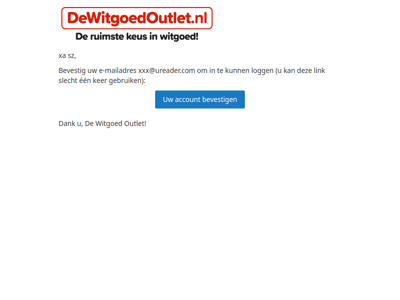 Bevestig uw De Witgoed Outlet account