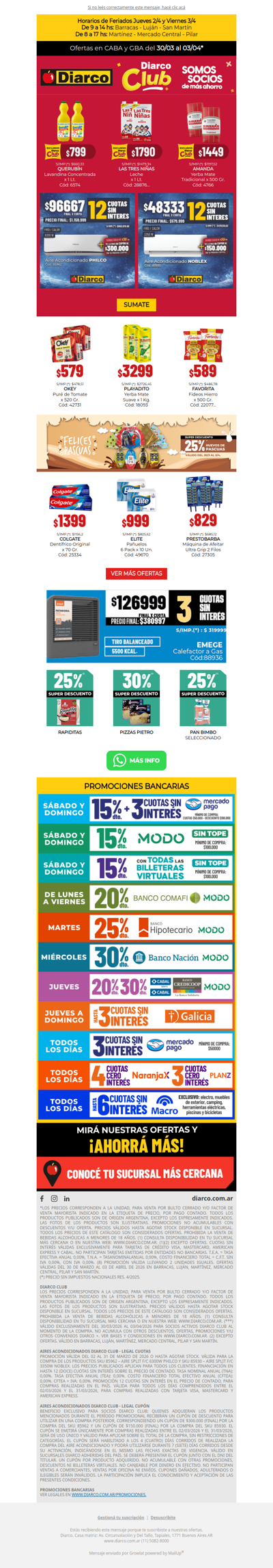 Dos feriados… y precios que no descansan 😎