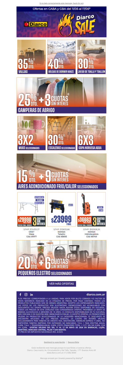 DIARCO SALE ON 🔥 con descuentos para el hogar