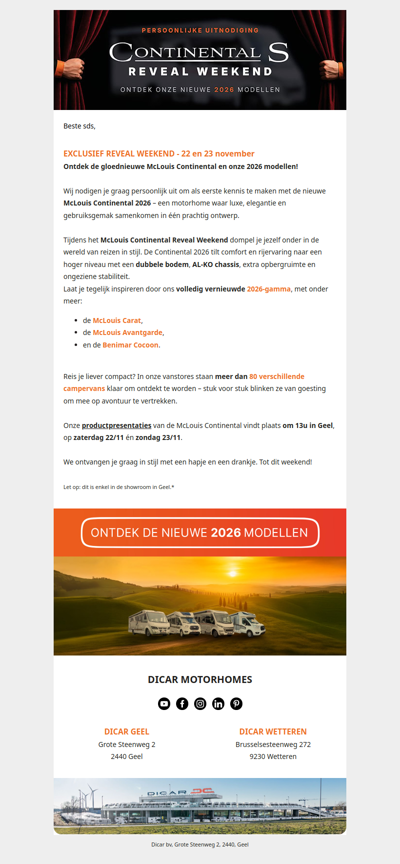 Exclusief McLouis Continental Reveal Weekend