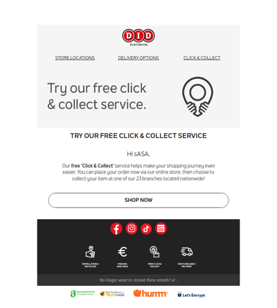 Try our FREE Click & Collect service!