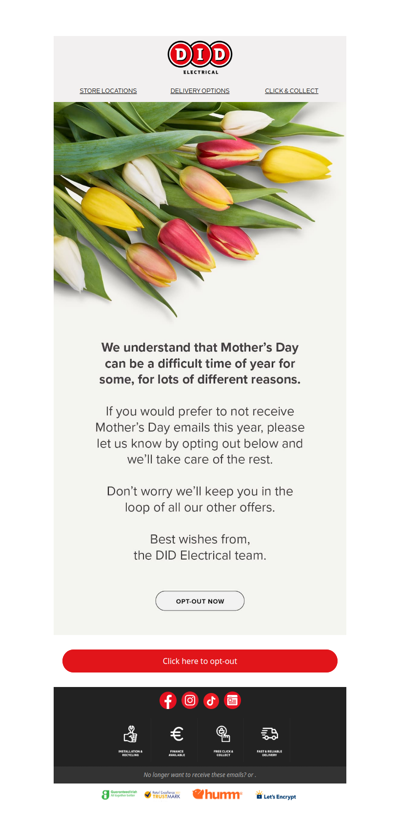 Want to opt-out of Mother's Day emails?