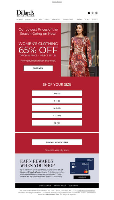 Women's Clothing: Our Lowest Prices of the Season Going on Now!