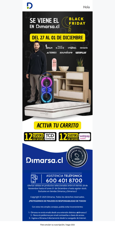 🔥 ¡Se viene el Black en Dimarsa.cl! ¿Listo para los mejores precios?