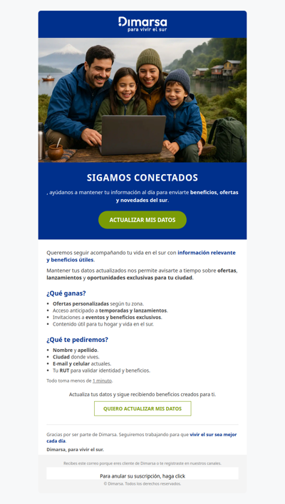 , actualiza tus datos y recibe beneficios exclusivos del sur 🗻