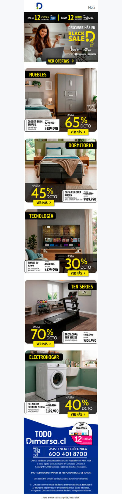 🚨 🖤Black Sale activo en Dimarsa.cl