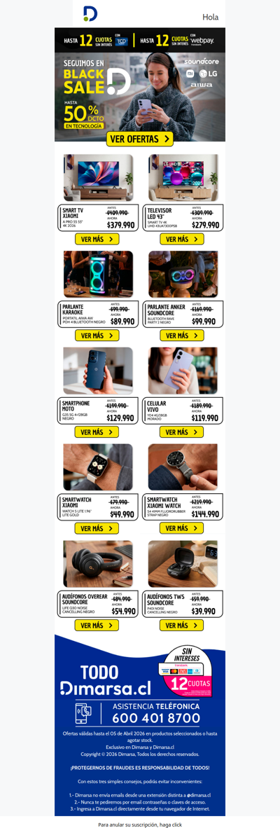 🔥🖤 Black Sale sigue: 50% OFF en tecnología