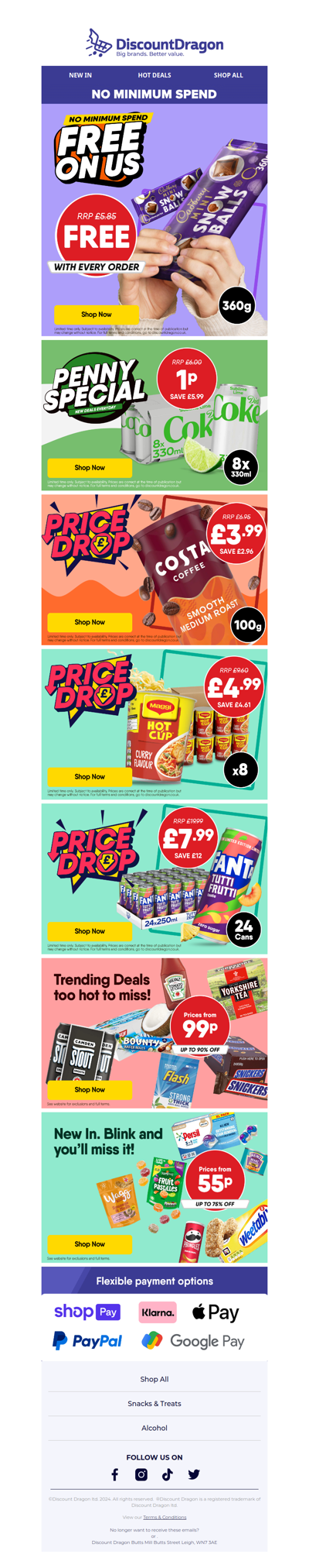 360g FREE Cadbury and 8 cans for 1p!