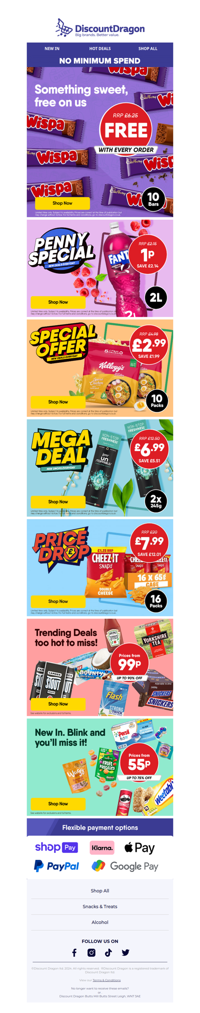 10 Cadbury bars FREE with EVERY order!