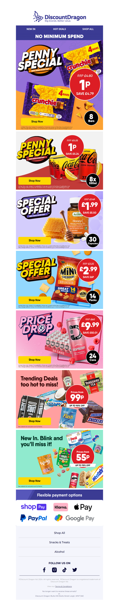 8 cans of Coke Zero & 8 Crunchies for 1p!