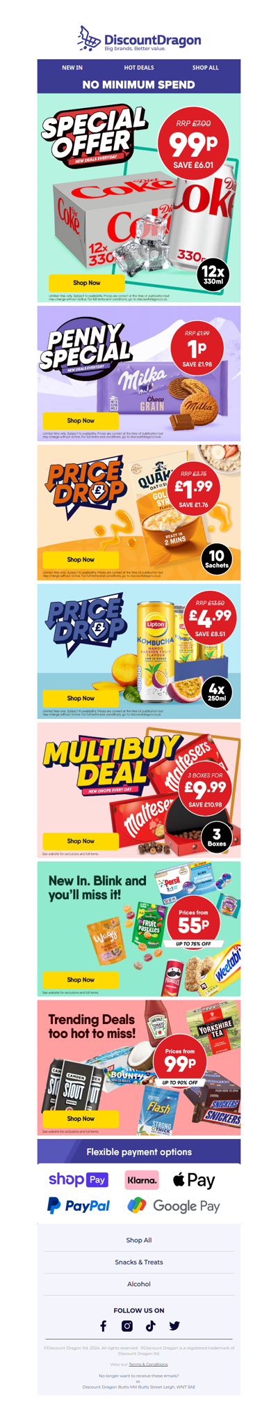 12 cans of Diet Coke only 99p!