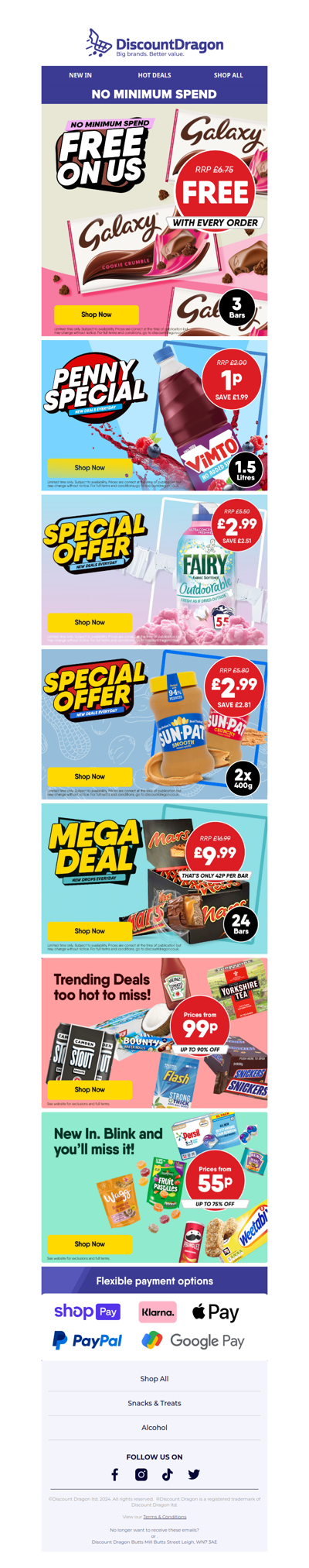 3 Galaxy share bars FREE with EVERY order!