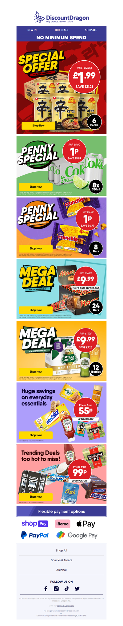 6 packs of noodles for £1.99!