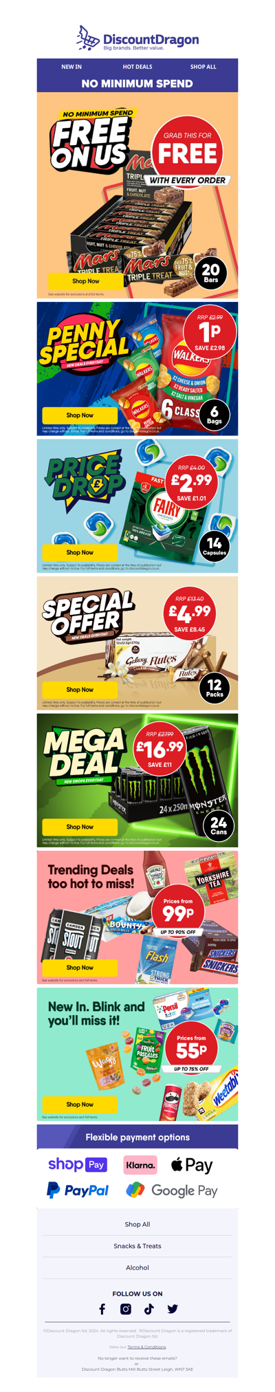 20 Mars bars FREE with EVERY order!