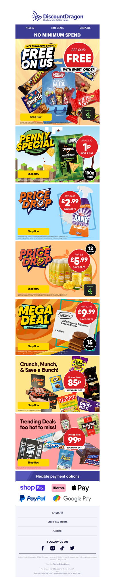10 FREE bars of Nestle chocolate with EVERY order!