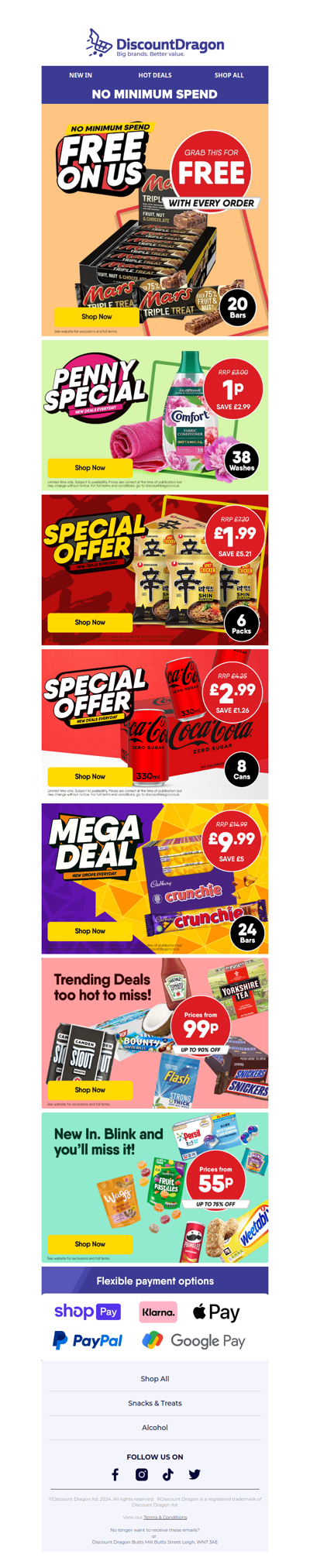 20 Mars bars FREE with EVERY order!