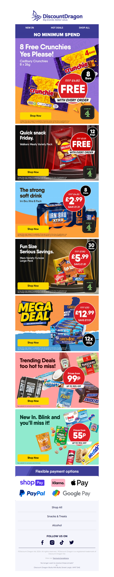 8 bars & 12 packs FREE with every order!