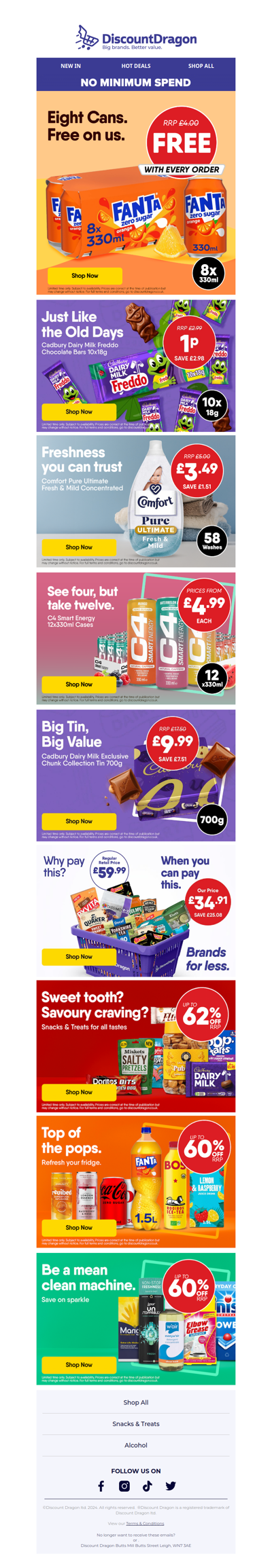 8 FREE cans of Fanta & 10 Cadbury Bars for 1p!