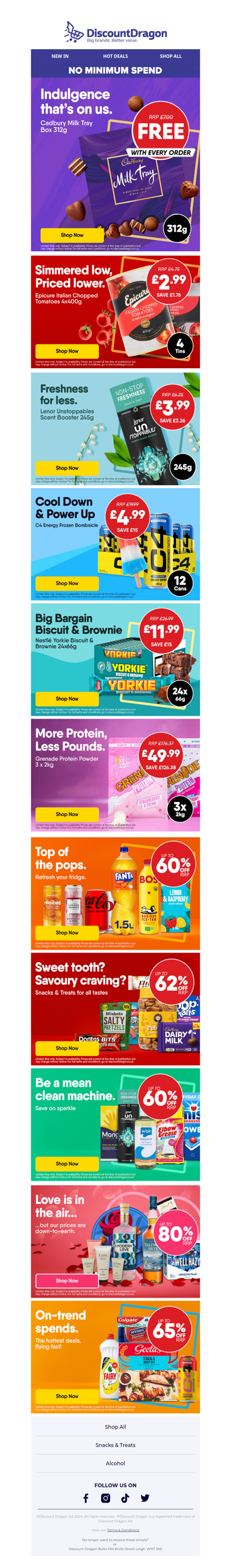 Free Cadbury Milk Tray when you order today!