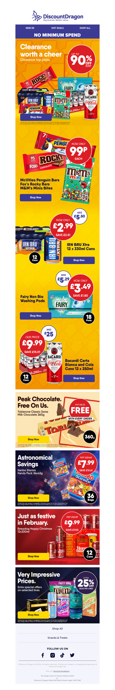 Up to 90% off M&M's, IRN-BRU & More!