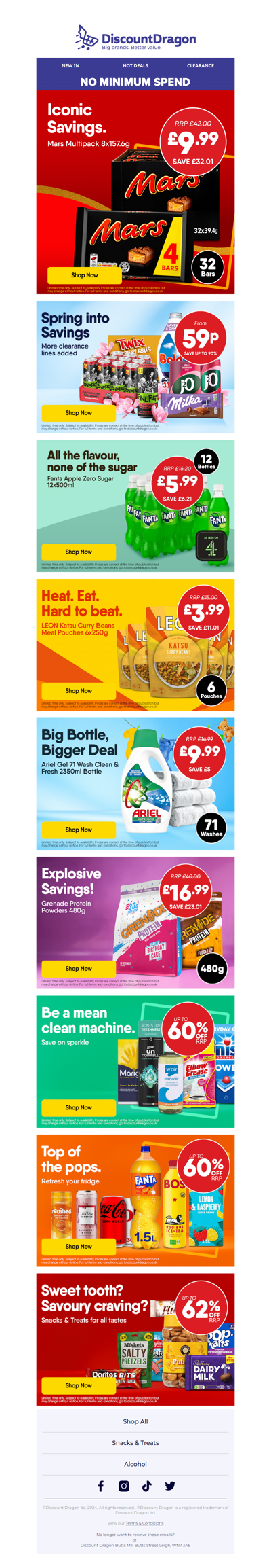 32 Mars Bars Now £9.99 & New Spring Deals!