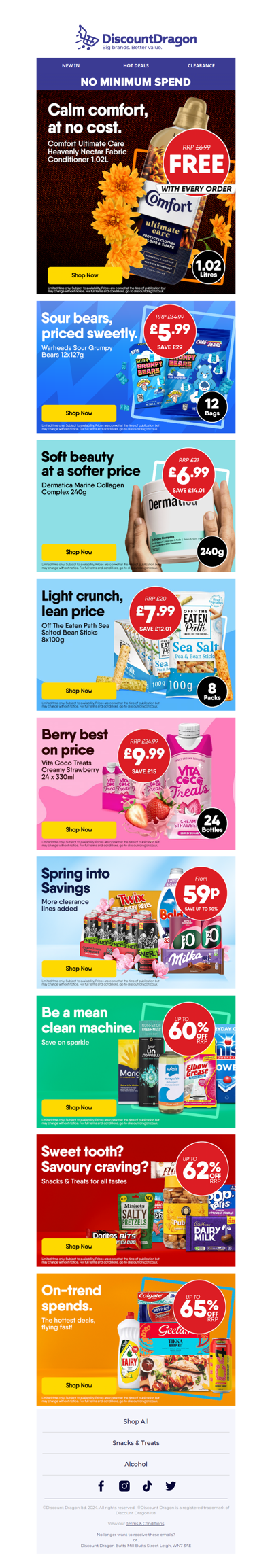 68 Comfort Washes For Free!