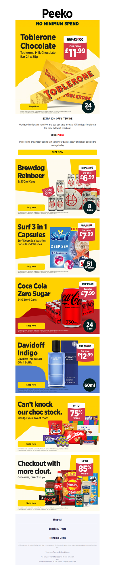 24 Toblerone Bars for just £11.99!